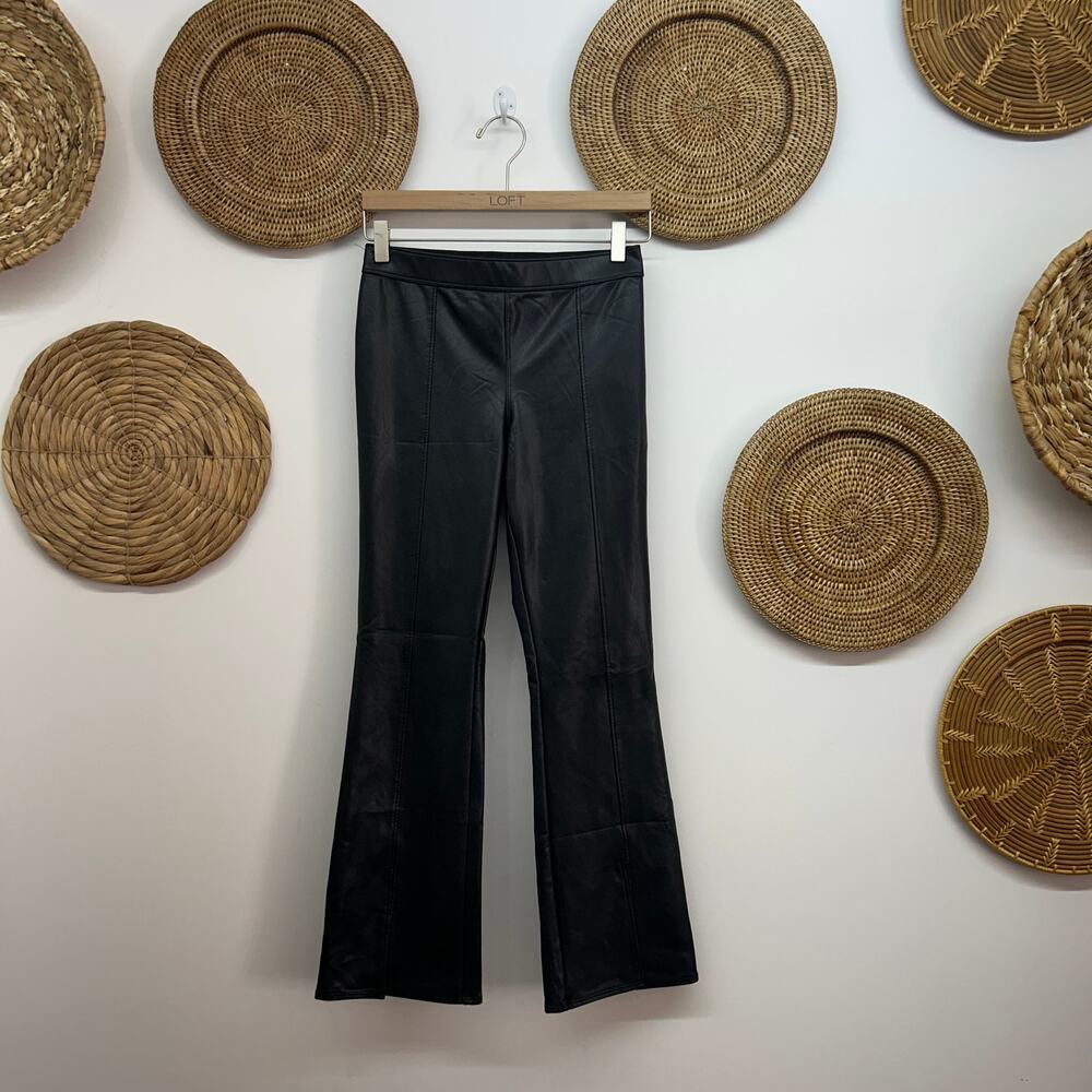 Abercrombie Kids Black Faux Leather Slit Pants Girls 13/14